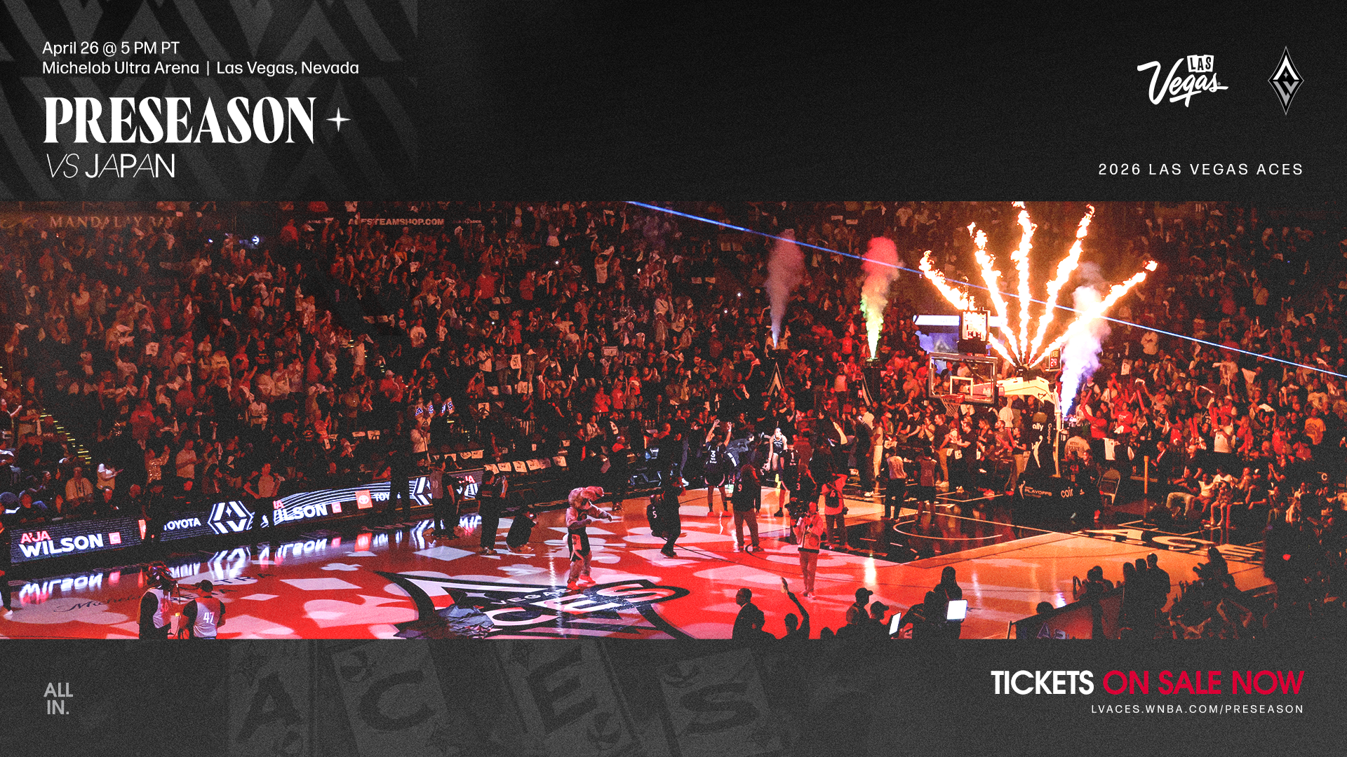 Las Vegas Aces to Host Japan National Team in April 26 Preseason Game Presented by Las Vegas